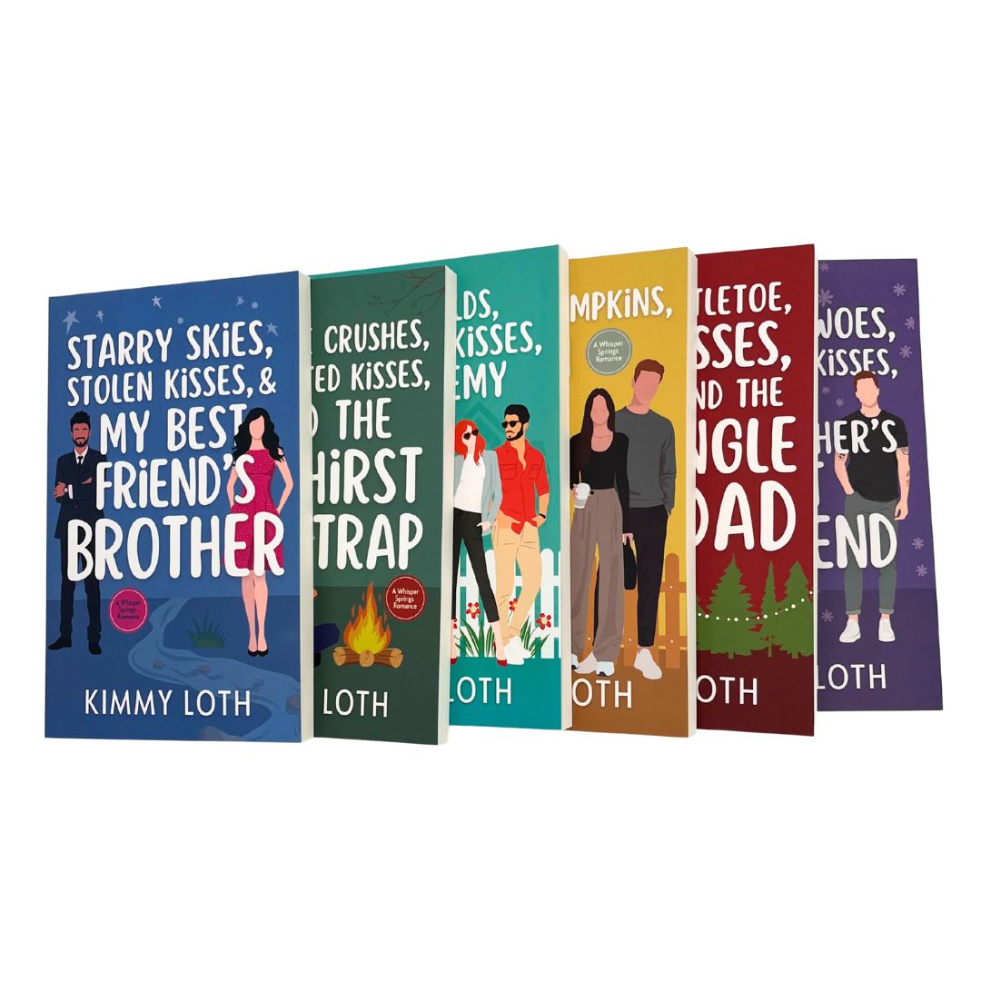 Six book covers of the Whisper Spring series by Kimmy Loth arranged in a grid on a white background.