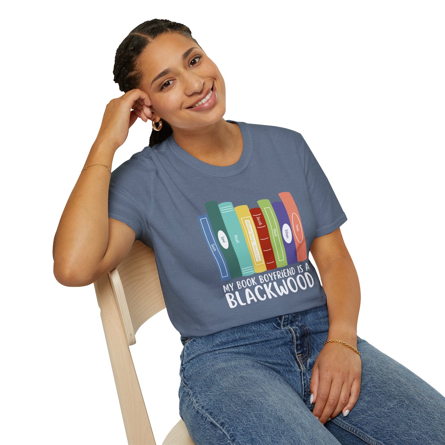 Book Lover T-Shirt: 'My Book Boyfriend is a Blackwood' Softstyle Tee