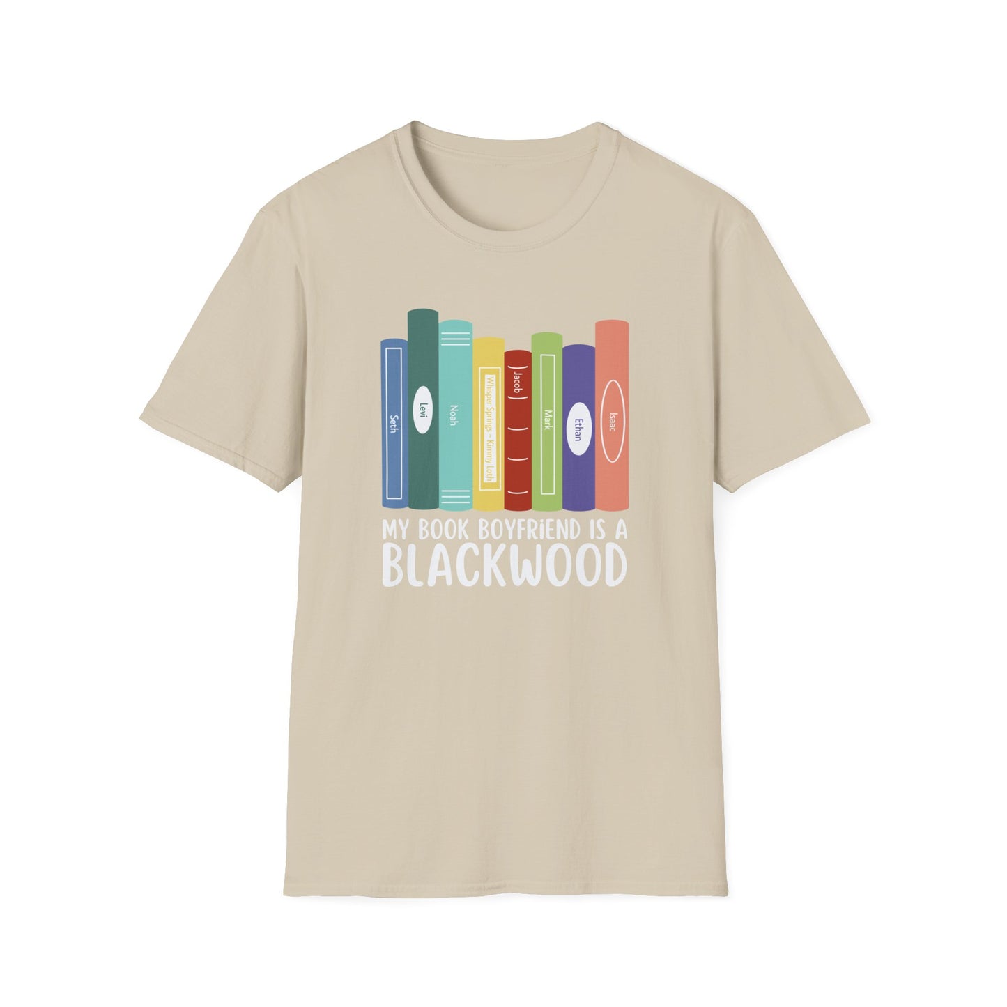 Book Lover T-Shirt: 'My Book Boyfriend is a Blackwood' Softstyle Tee