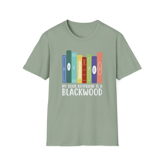 Book Lover T-Shirt: 'My Book Boyfriend is a Blackwood' Softstyle Tee